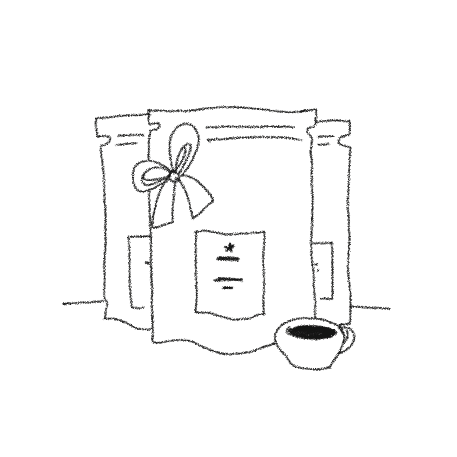 illustration d'une tasse à café devant des sachets de café pour les bureaux et les entreprises